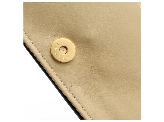 Bolso de mano a rayas CHANEL Negro Multicolor Amarillo - vista 9