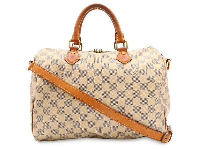 Borsa Louis Vuitton Damier Azur Speedy Bandoulière 30 Crudo - vista 2