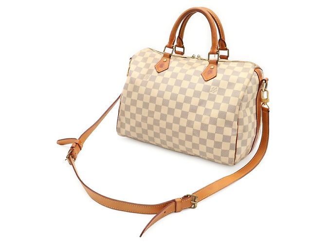 Borsa Louis Vuitton Damier Azur Speedy Bandoulière 30 Crudo - vista 3