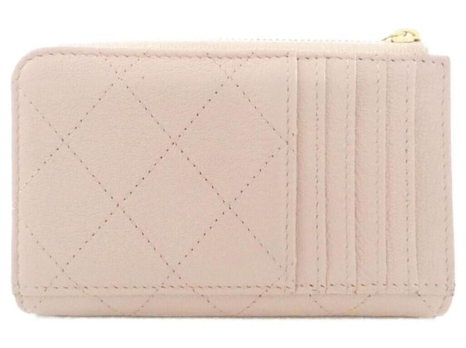 Tarjetero de piel de cabra rosa Chanel - vista 2