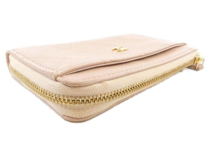 Tarjetero de piel de cabra rosa Chanel - vista 3