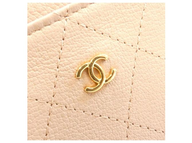 Tarjetero de piel de cabra rosa Chanel - vista 5