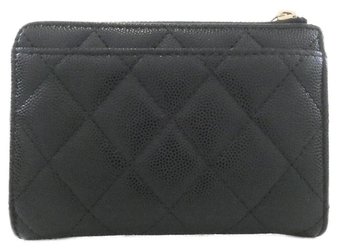 Monedero Chanel de piel de becerro granulado negro - vista 2