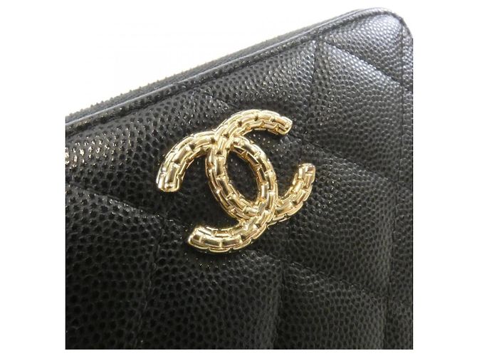 Monedero Chanel de piel de becerro granulado negro - vista 4