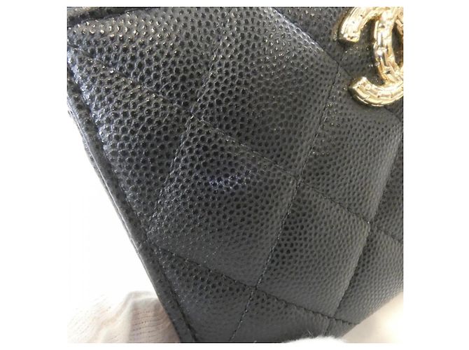 Monedero Chanel de piel de becerro granulado negro - vista 5