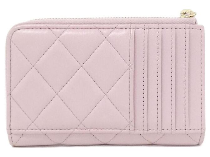 Tarjetero de piel de cordero rosa Chanel - vista 2