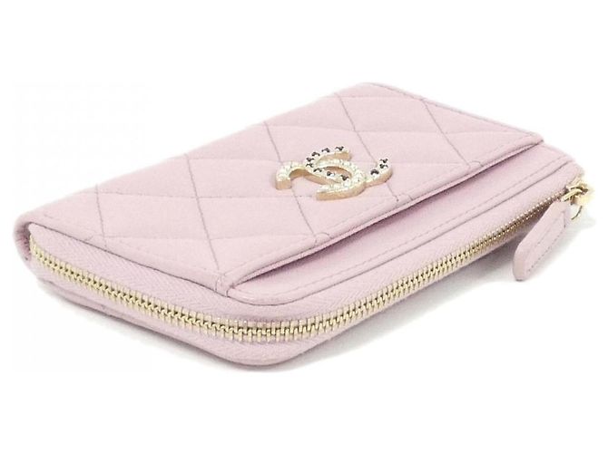 Tarjetero de piel de cordero rosa Chanel - vista 3