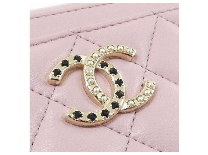 Tarjetero de piel de cordero rosa Chanel - vista 5