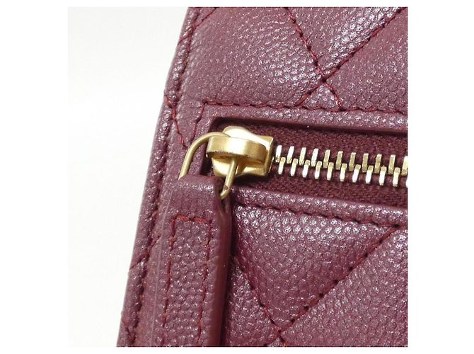 Chanel AP3480 Bordeaux Grained Calfskin Chain Shoulder Wallet Bordò - vista 5