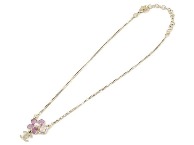 Collana Chanel ABG813 Rosa Bianco D'oro - vista 2