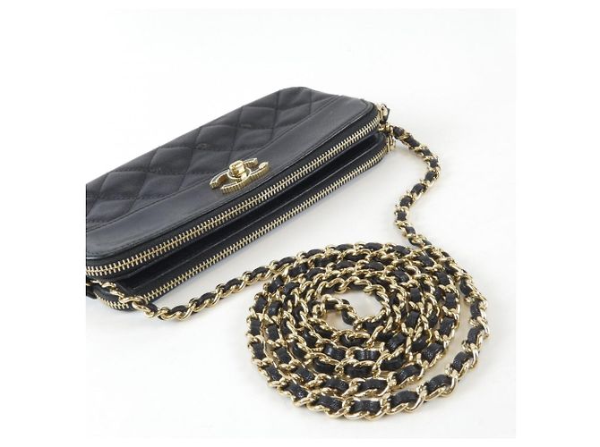 Chanel 70118 Portafoglio con catena in pelle nera Nero - vista 4