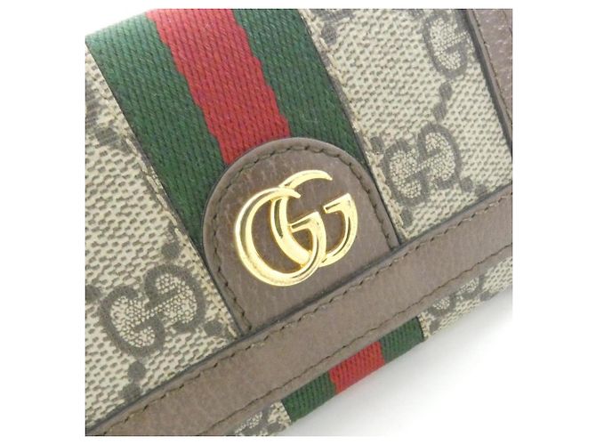 Cartera tríptico Gucci Ophidia Castaño Beige - vista 4