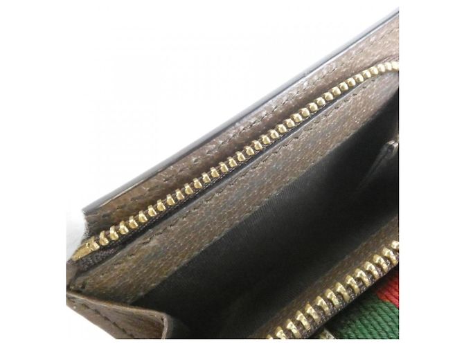 Cartera tríptico Gucci Ophidia Castaño Beige - vista 9