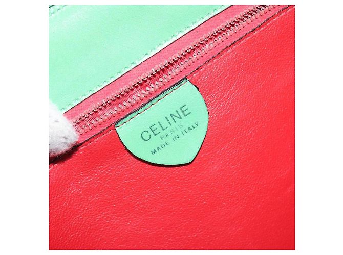 Céline Celine vintage Leather Verde - vista 6