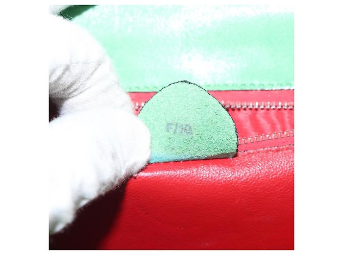 Céline Celine vintage Leather Verde - vista 7