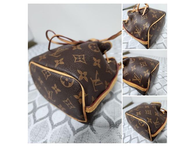 LOUIS VUITTON Monogram Nano Noe Borsa a Secchiello/Crossbody Marrone/Beige Monogramma - vista 9
