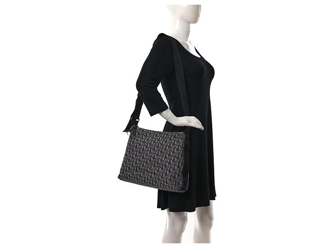 CHRISTIAN DIOR Monogram Messenger Bag Blau/Grau - Ansicht 14