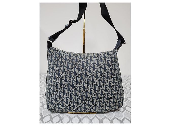 CHRISTIAN DIOR Monogram Messenger Bag Blau/Grau - Ansicht 4
