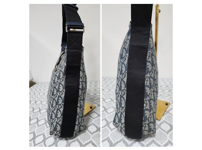CHRISTIAN DIOR Monogram Messenger Bag Blau/Grau - Ansicht 5