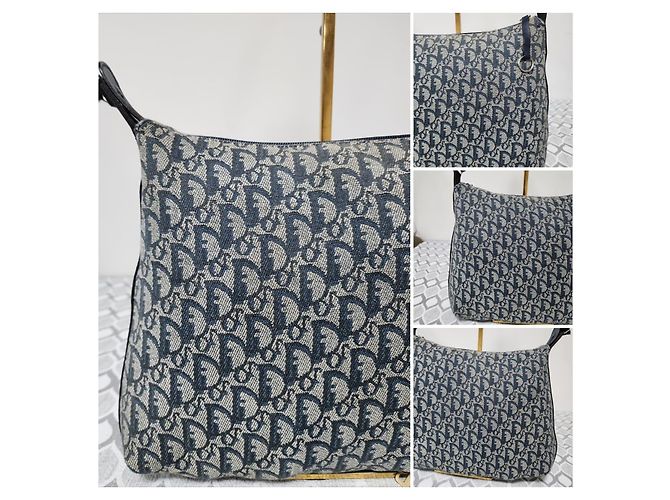 CHRISTIAN DIOR Monogram Messenger Bag Blau/Grau - Ansicht 9