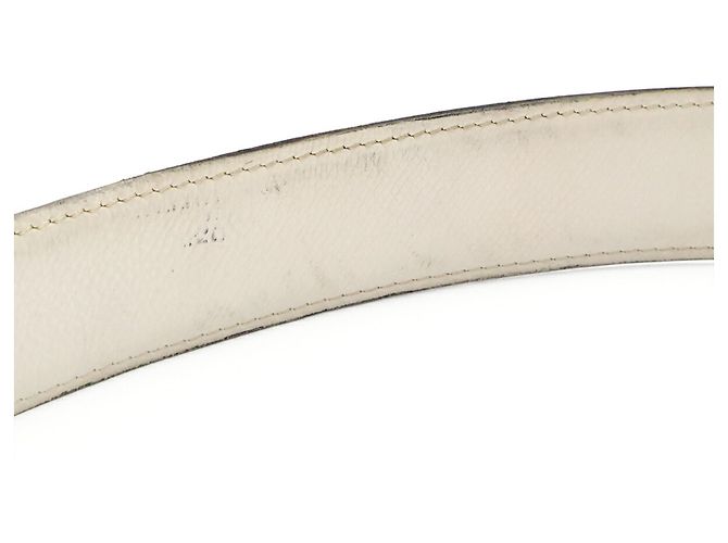 Hermès Hermes H-Gürtel mit H-Schnalle Schwarz Weiß - Ansicht 4