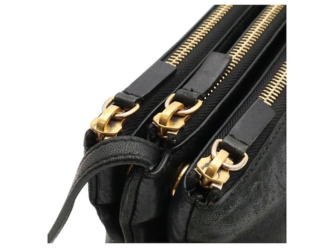 Céline Borsa a tracolla Trio Small in pelle nera Celine Nero - vista 8