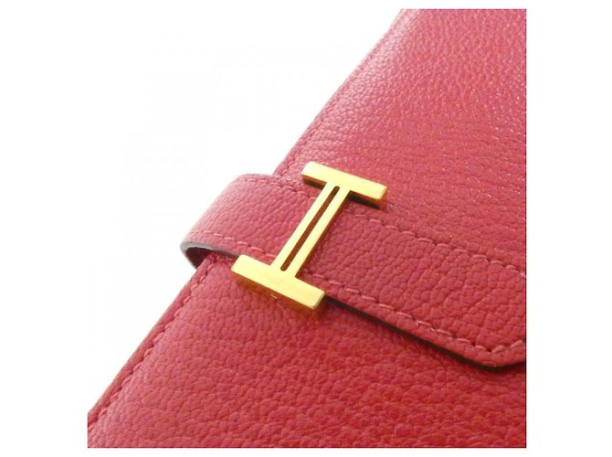 Hermès Bearn Soufflé Long Wallet Rot - Ansicht 4