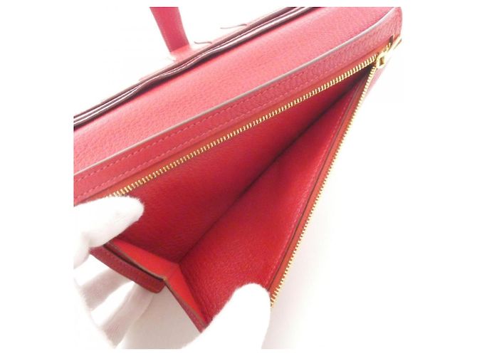 Hermès Bearn Soufflé Long Wallet Rot - Ansicht 8
