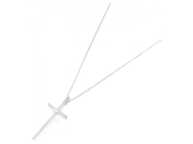 Tiffany & Co Collana Tiffany Cross in oro bianco - vista 2