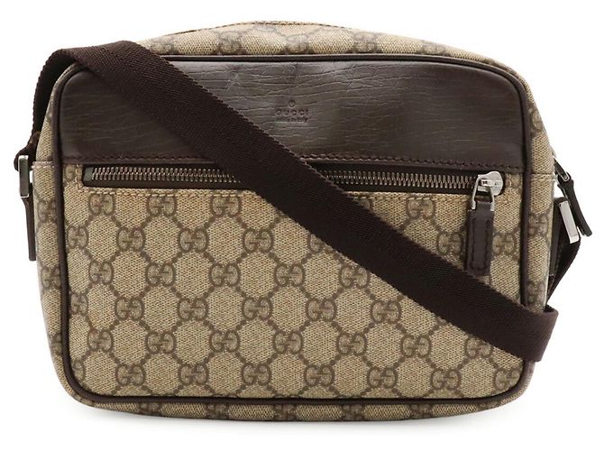 Borsa a tracolla Gucci GG Supreme Plus Marrone Beige Cachi Marrone scuro - vista 2