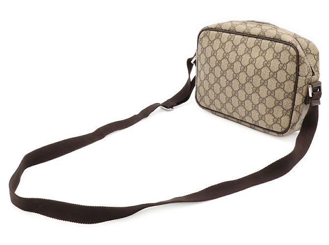 Borsa a tracolla Gucci GG Supreme Plus Marrone Beige Cachi Marrone scuro - vista 3