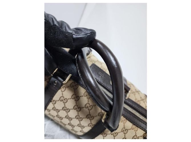 Borsa Boston GUCCI GG Canvas Media Beige/Marrone - vista 11