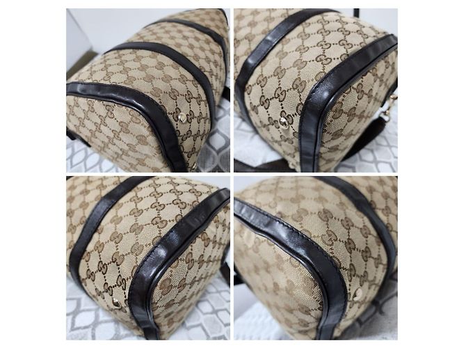 Borsa Boston GUCCI GG Canvas Media Beige/Marrone - vista 12