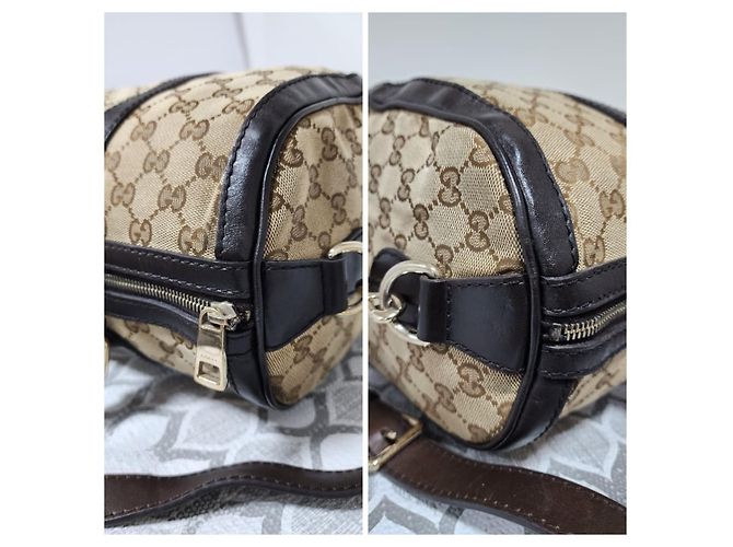Borsa Boston GUCCI GG Canvas Media Beige/Marrone - vista 13