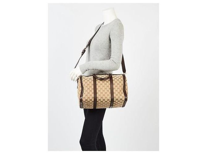 Borsa Boston GUCCI GG Canvas Media Beige/Marrone - vista 18