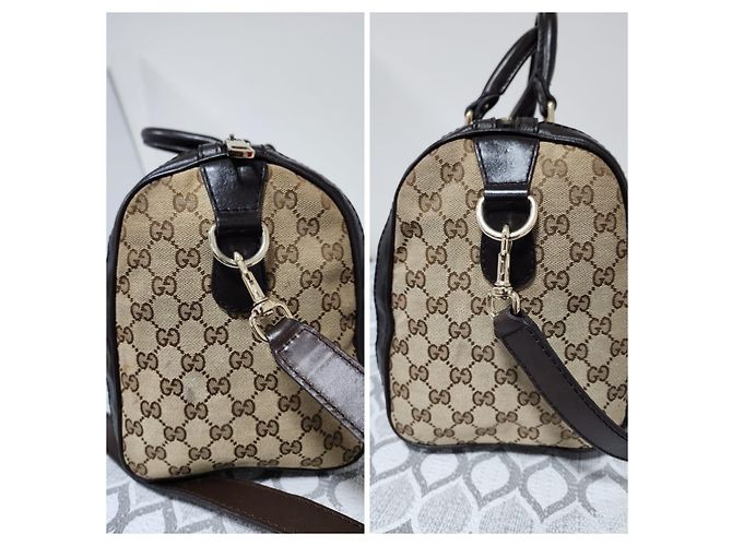 Borsa Boston GUCCI GG Canvas Media Beige/Marrone - vista 6