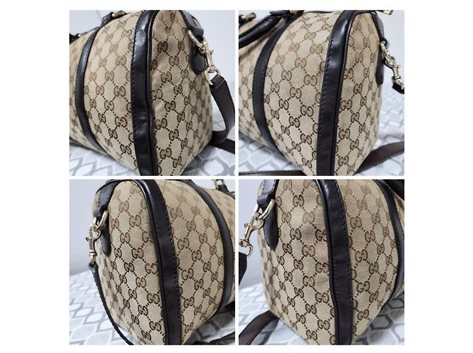 Borsa Boston GUCCI GG Canvas Media Beige/Marrone - vista 7