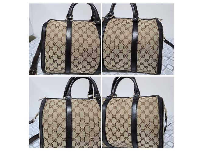 Borsa Boston GUCCI GG Canvas Media Beige/Marrone - vista 8