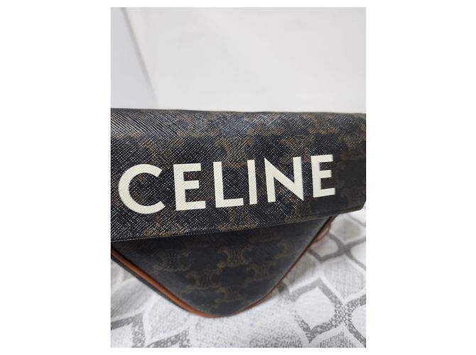 Céline Borsa a Spalla CELINE Triomphe Canvas Brown/Beige Marrone Monogramma - vista 4
