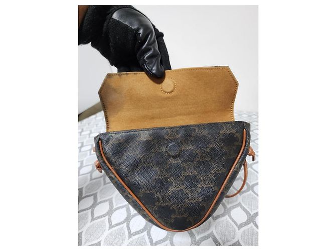 Céline Borsa a Spalla CELINE Triomphe Canvas Brown/Beige Marrone Monogramma - vista 7