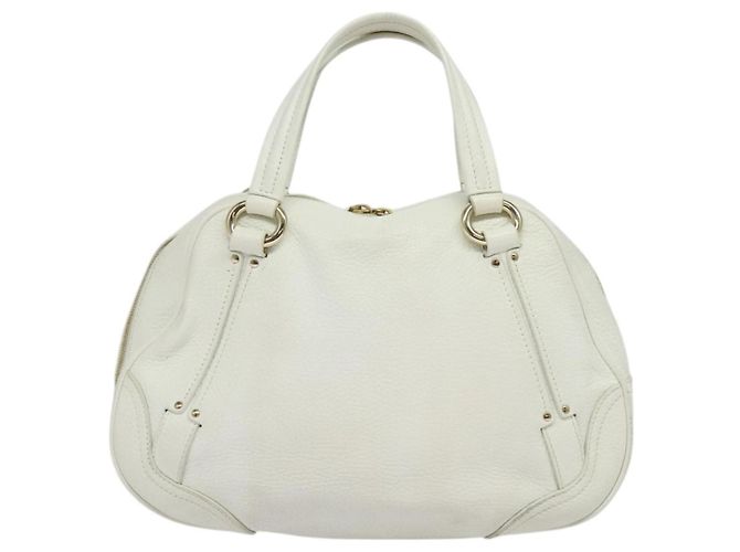 Céline Celine vintage in pelle Bianco - vista 2