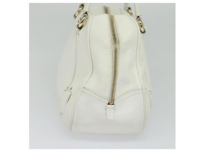 Céline Celine vintage in pelle Bianco - vista 4