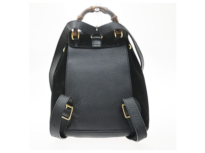 Gucci Vintage Bamboo Suede Small Schwarz - Ansicht 2