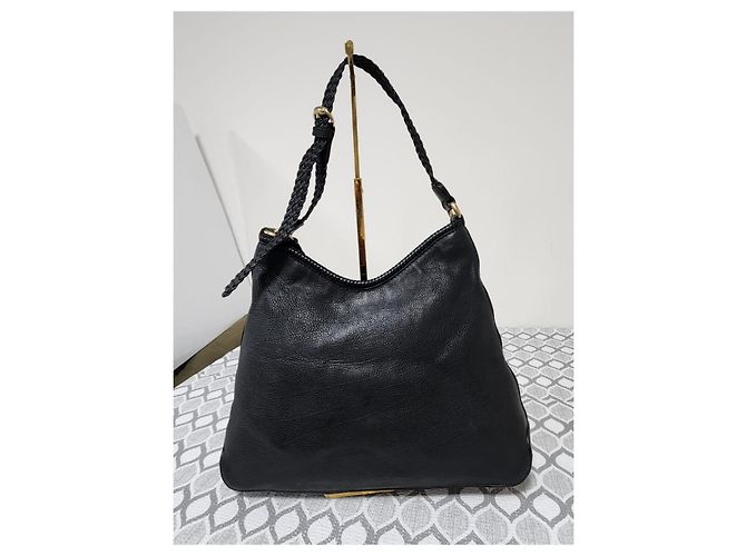 GUCCI Borsa Hobo Marrakech in pelle di vitello martellata Media Nera Nero - vista 3