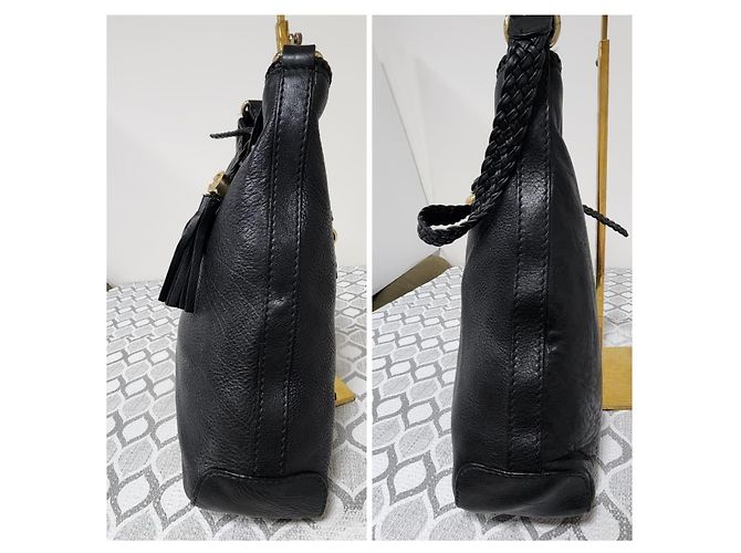 GUCCI Borsa Hobo Marrakech in pelle di vitello martellata Media Nera Nero - vista 6