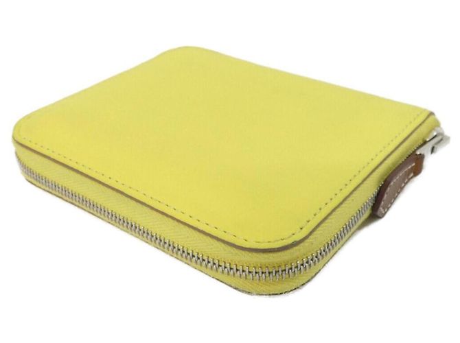 Hermès Hermes EN LIBERTE Cartera compacta de seda Dorado Amarillo - vista 2
