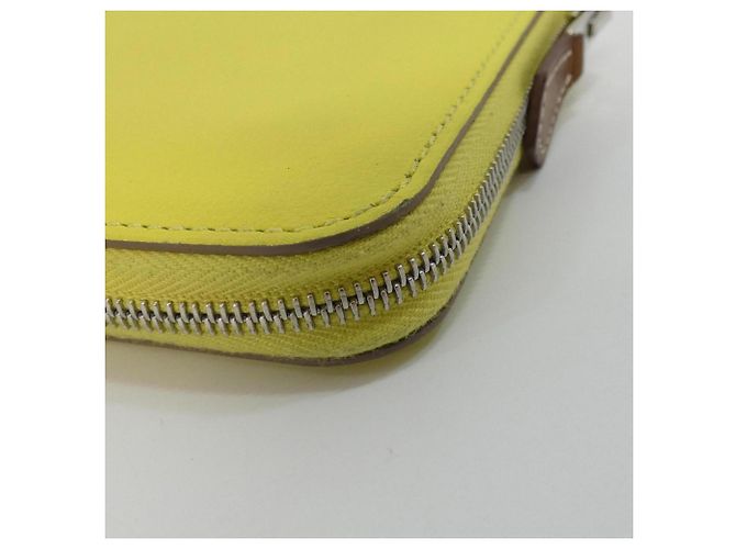 Hermès Hermes EN LIBERTE Cartera compacta de seda Dorado Amarillo - vista 3