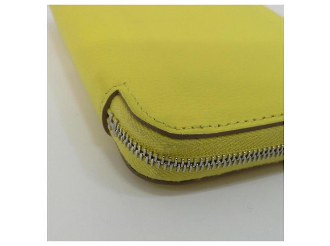 Hermès Hermes EN LIBERTE Cartera compacta de seda Dorado Amarillo - vista 4