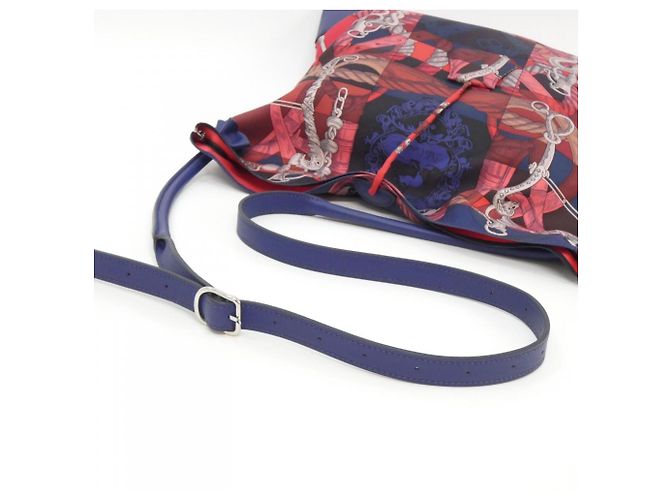 Hermès Borsa a tracolla Hermes DELLA CAVALLERIA Silky City PM Rosa Blu - vista 6