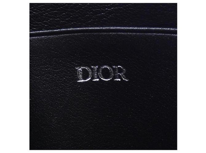 Pochette con zip Christian Dior Beige Blu navy - vista 5